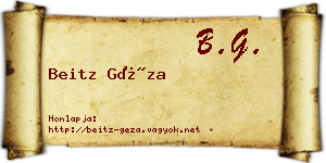 Beitz Géza névjegykártya
